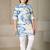 cream & blue printed kurta for boys ethnic wear