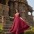Ftdiva women's  embroidered anarkali red printed kurti in rayon