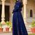 Ftdiva paisley printed anarkali kurta in blue