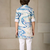 cream & blue printed kurta for boys ethnic wear