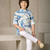 cream & blue printed kurta for boys ethnic wear