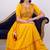 Ftdiva embroidered anarkali kurta in yellow