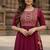 Ftdiva women's  embroidered anarkali red printed kurti in rayon