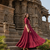 Ftdiva women's  embroidered anarkali red printed kurti in rayon