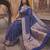 navy silk blend saree with blouse