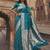 blue silk blend saree with blouse