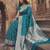 blue silk blend saree with blouse