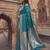 blue silk blend saree with blouse