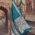 blue silk blend saree with blouse