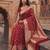 red silk blend saree with blouse
