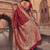 red silk blend saree with blouse