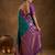 Violet silk blend saree with blouse