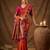 Orange silk blend saree with blouse