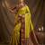 Olive silk blend saree with blouse