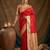 Red silk blend saree with blouse