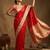 Red silk blend saree with blouse