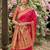 Peach silk blend saree with blouse