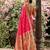 Peach silk blend saree with blouse