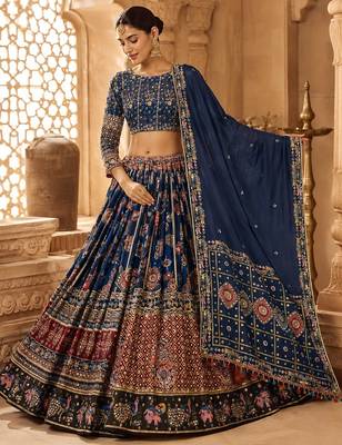 Royal Blue Navratri Lehenga Choli With Dupatta 1