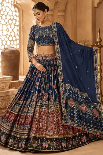 Royal Blue Navratri Lehenga Choli With Dupatta