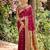 Magenta silk blend saree with blouse