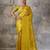 mustard kanchipuram silk blend saree with blouse