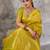 mustard kanchipuram silk blend saree with blouse