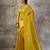 mustard kanchipuram silk blend saree with blouse