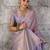 lavender kanchipuram silk blend saree with blouse