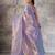 lavender kanchipuram silk blend saree with blouse