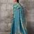 blue kanchipuram silk blend saree with blouse