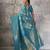 blue kanchipuram silk blend saree with blouse