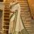 mehendi banarasi silk blend saree with blouse