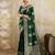 Green silk blend saree with blouse