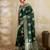 Green silk blend saree with blouse