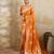 Orange silk blend saree with blouse