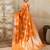 Orange silk blend saree with blouse
