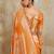 Orange silk blend saree with blouse