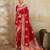 Red silk blend saree with blouse