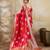 Red silk blend saree with blouse