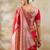 Red silk blend saree with blouse