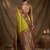 Olive silk blend saree with blouse