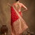 Red silk blend saree with blouse