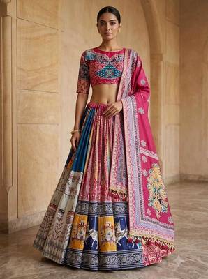 Dark Pink Navratri Lehenga Choli With Dupatta 1