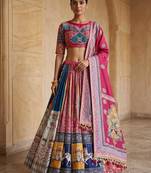 Dark Pink Navratri Lehenga Choli With Dupatta