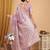 Lavender linen saree with blouse