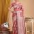 Peach linen saree with blouse