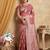 Peach linen saree with blouse