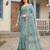 Blue linen saree with blouse