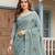 Blue linen saree with blouse